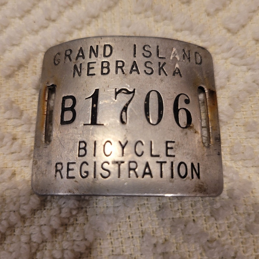 Vintage Bicycle License Plate Tag