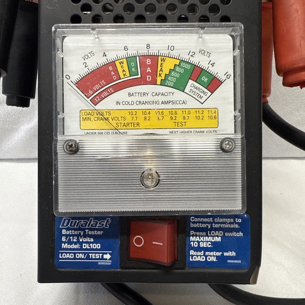 Duralast Battery Load Tester 100 Amp Load Type 6V & 12V Model DL-100D
