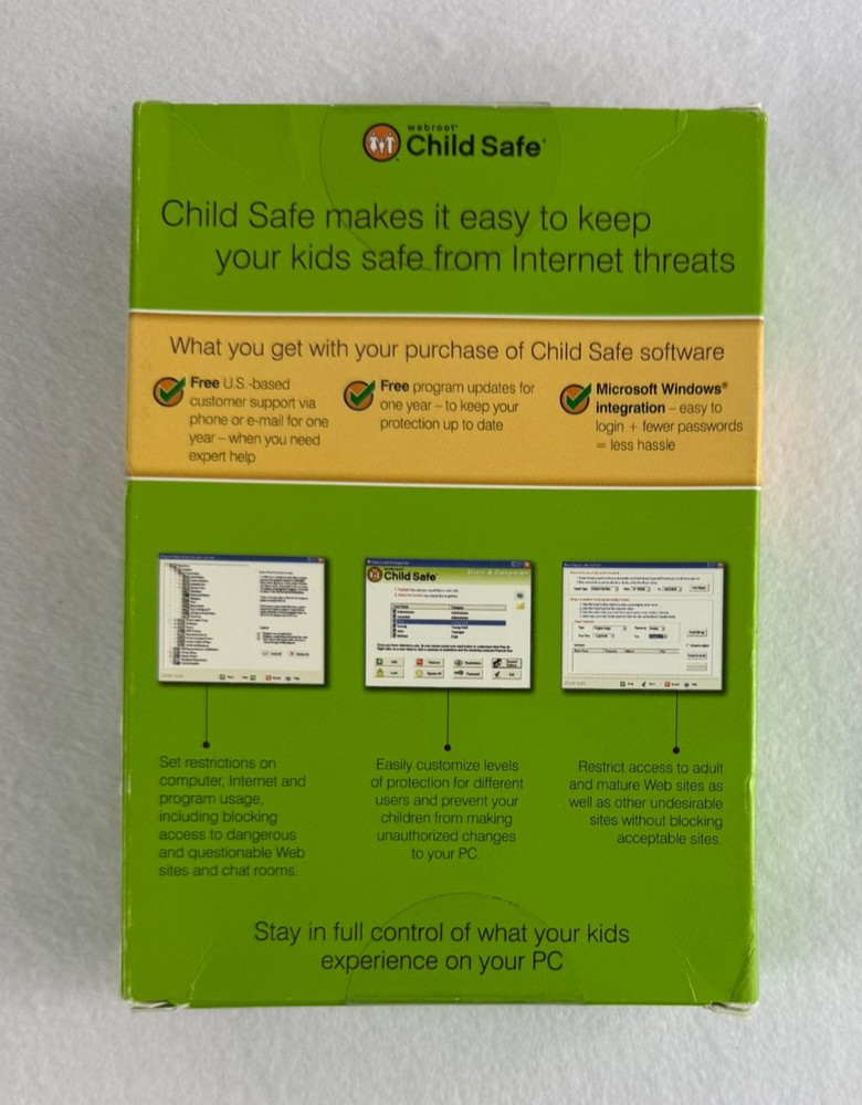 Webroot Child Safe Internet Protection Software PC CD-ROM (Sealed)