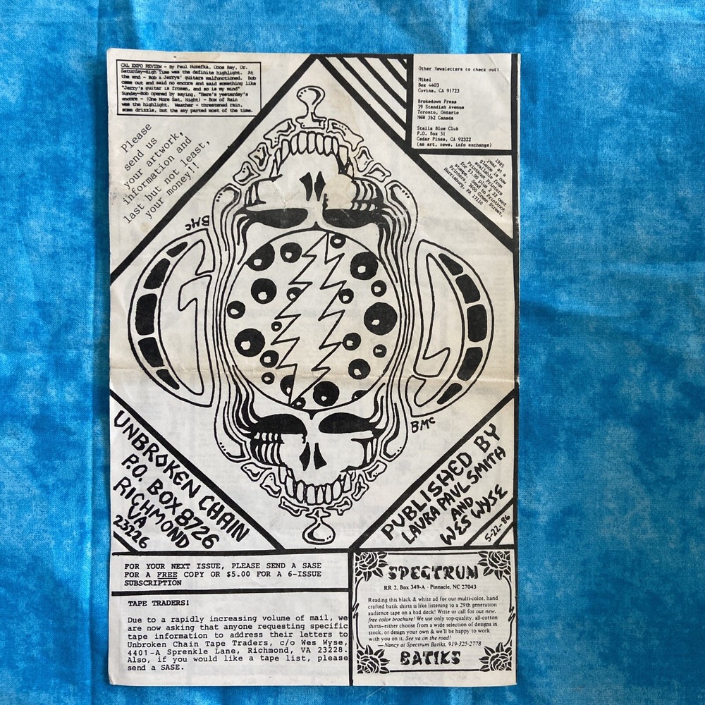 grateful dead unbroken chain May / June 86