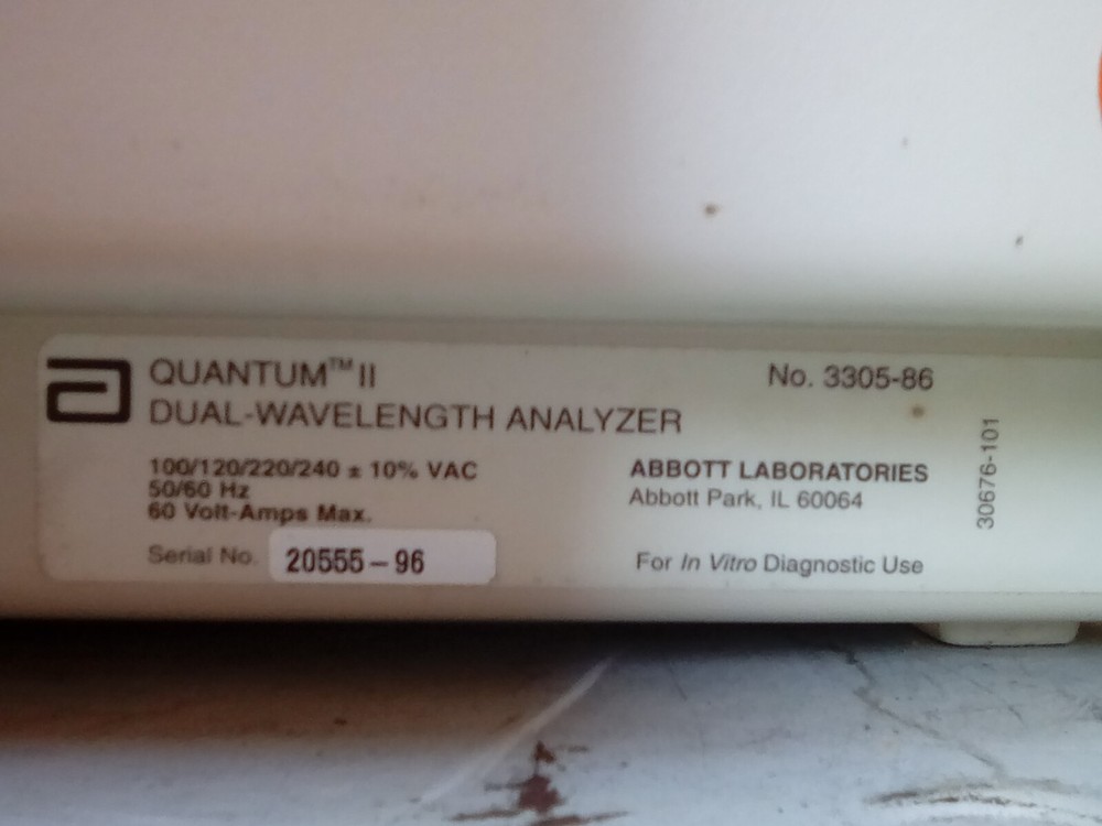 Abbott Quantum II Dual-Wavelength Analyzer 3305-86