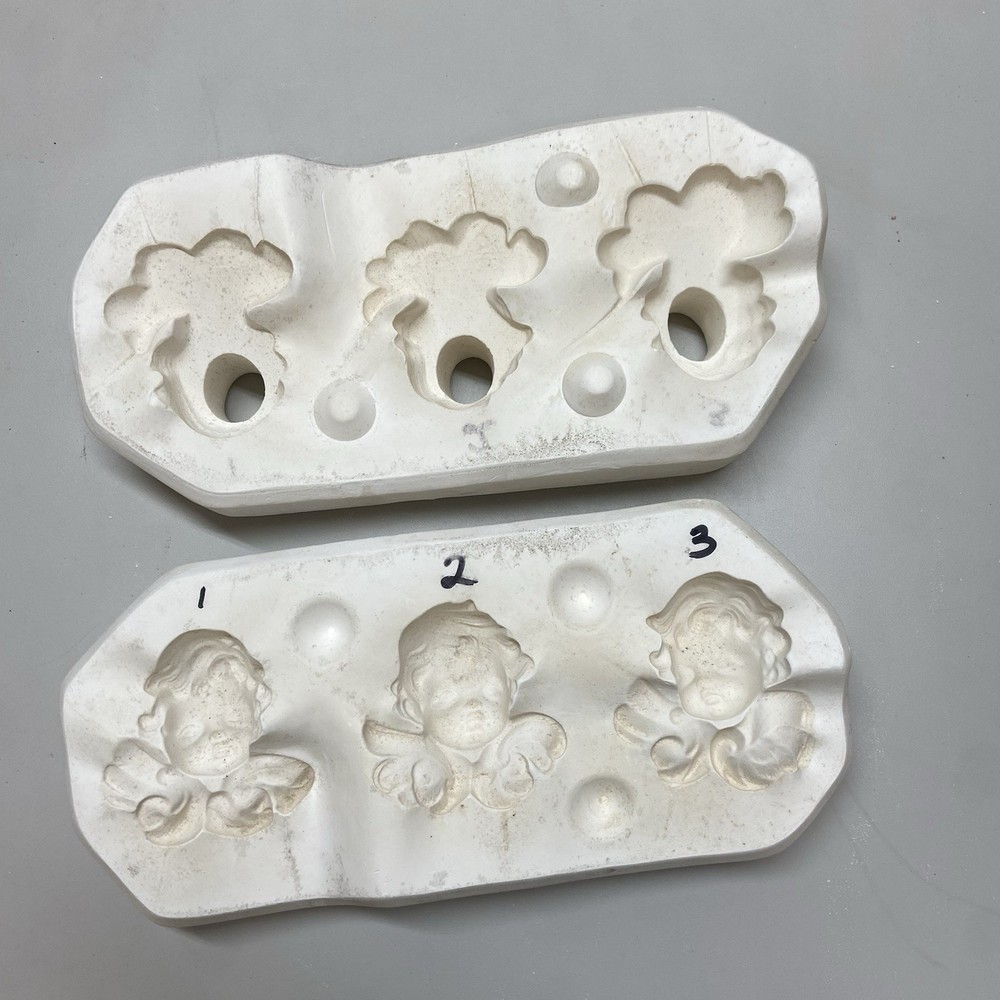Ceramic Slip Casting Mold 3 Sm. Cherub Ornaments Scioto