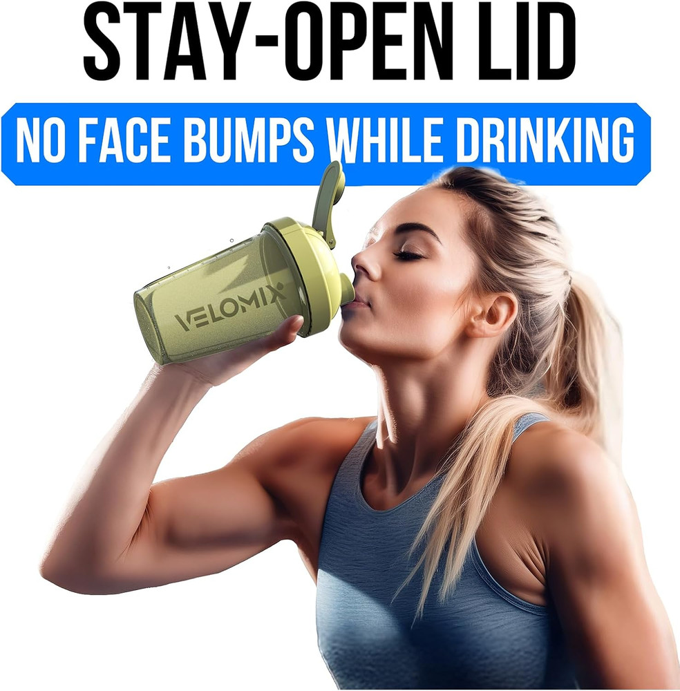 -6 PACK- 20 OZ Protein Shaker Bottles for Protein Mixes, Shaker Cups for Protein