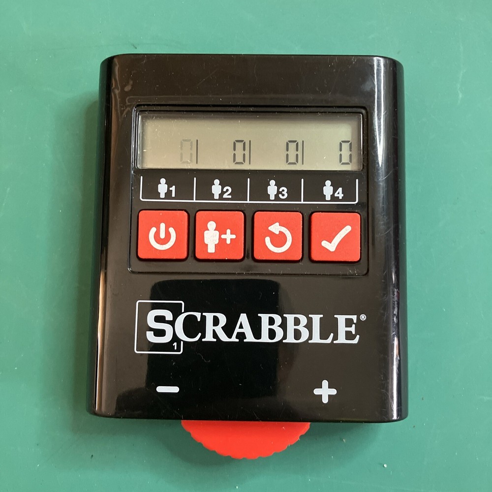 Hasbro Scrabble Handheld Scoring & Timing Unit PLUS Instruction Book. VERY GOOD.