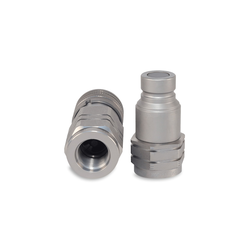 1/2″ Flat Face Hydraulic Quick Couplers Set - 5/8″ SAE Thread