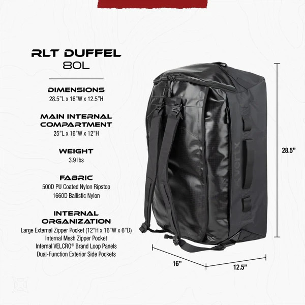 Vertx RLT Duffel - 80L - Black (VTX5097-BK)
