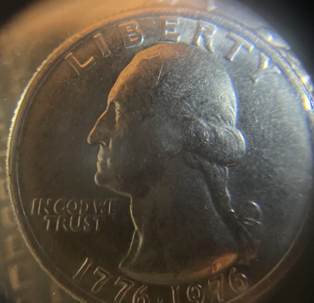 1976 DDR-Bicentennial Quarter-ERROR-Doubling On “DOLLAR”