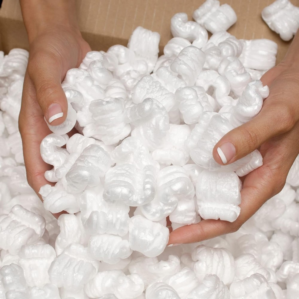 UBMOVE Moving Packing Peanuts 3.5 cu. ft. (22.5 Gallons) S-Shaped Popcorn Cus...