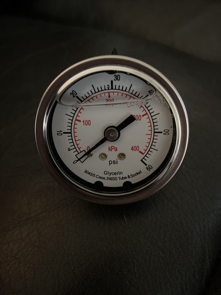 GRAINGER 4CFN9A Pressure Gauge,Liquid Filled,2 In