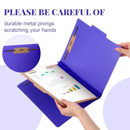 Pcs Classification Folders Letter Size, 1 Divider Pressboard File 36 Purple