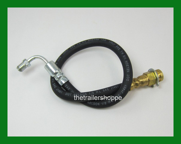 Hydraulic Brake Surge Flexible Rubber Line Hose Trailer Axle Drum Disc 18" long