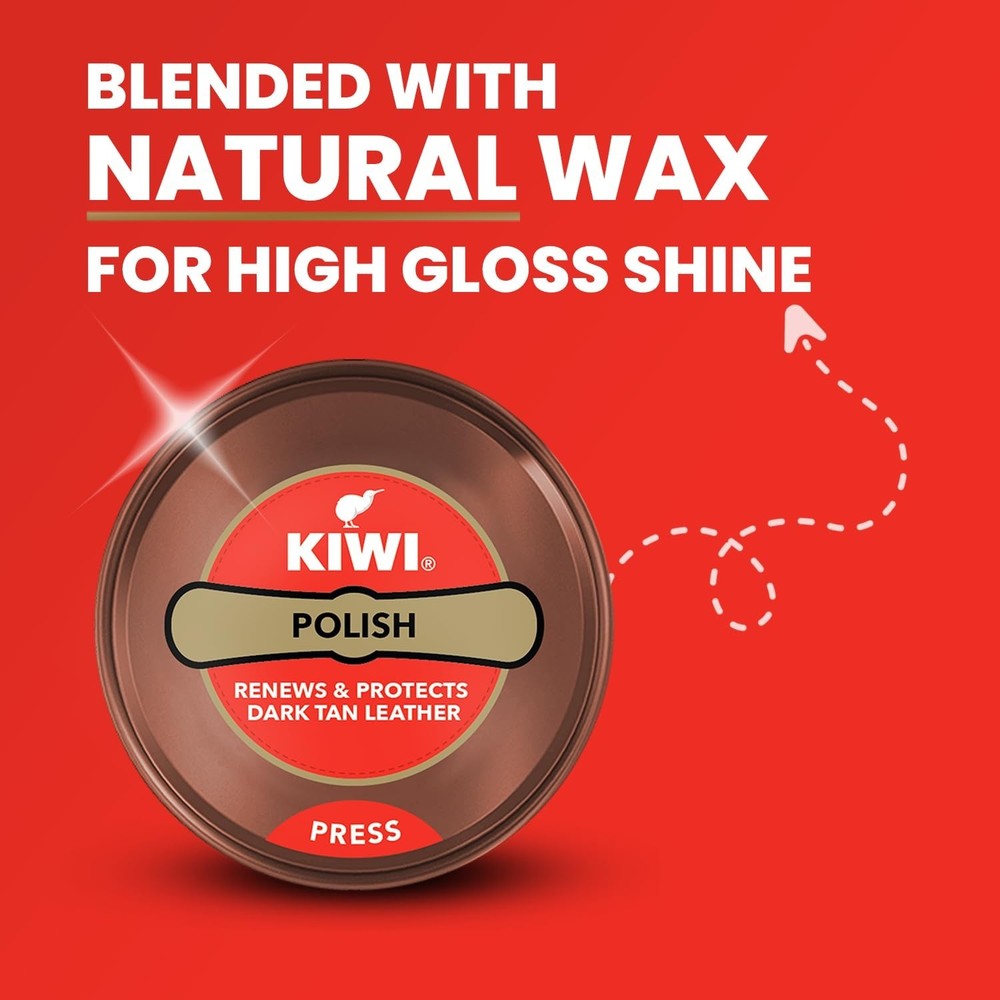 Kiwi Paste Shoe Polish - Dark Tan 40g
