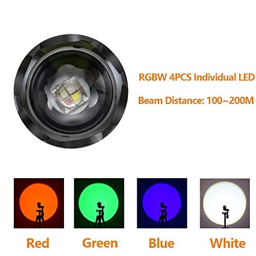 X004 Multicolor Flashlight Red Light Green Light USB Rechargeable Blue Light