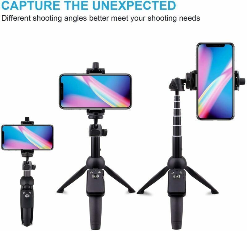 Universal Selfie Stick Tripod Stand for Cell Phone camera with Bluetooth Remote