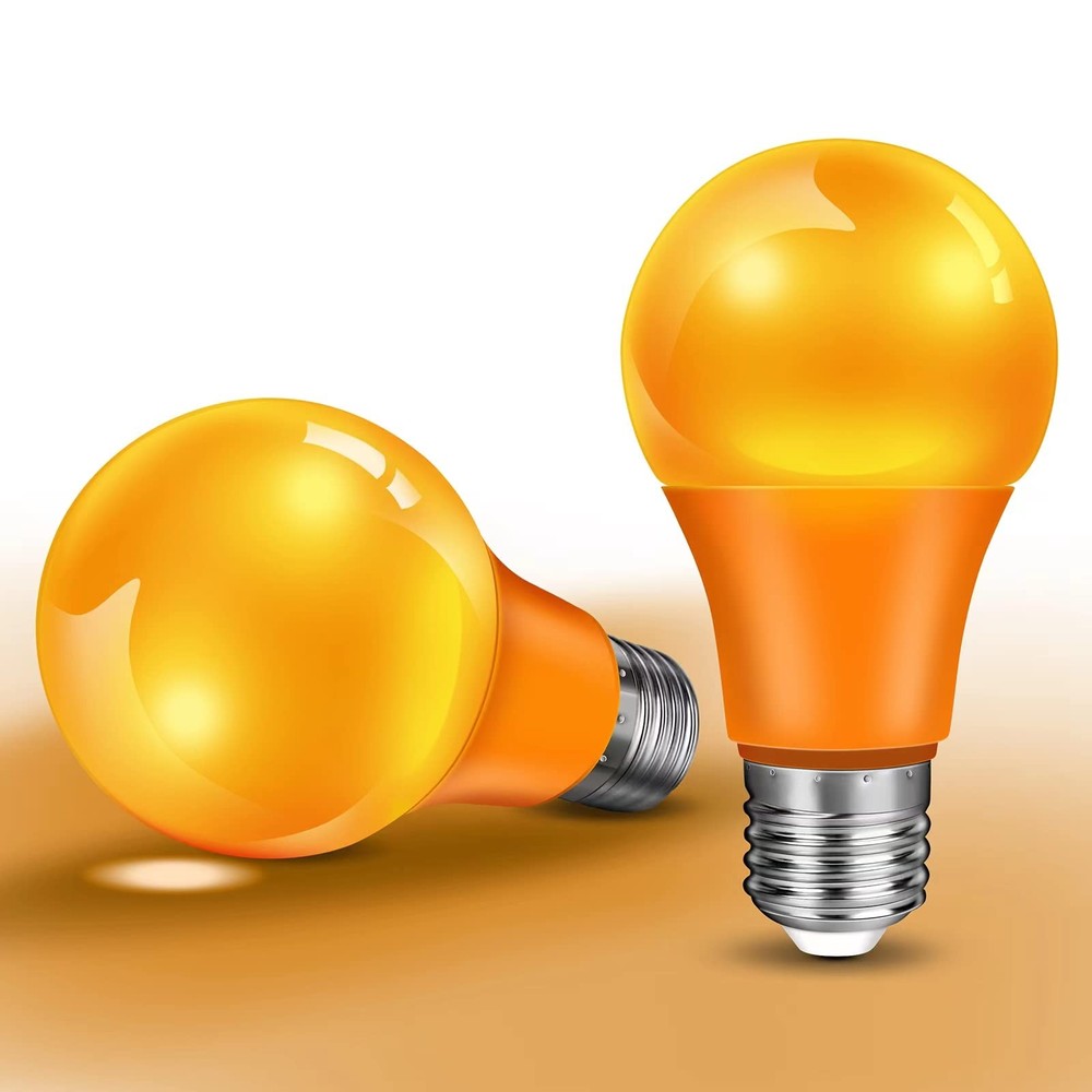 Orange Light Bulb Halloween Light Bulbs, 9W 60W Equivalent LED Colored Light