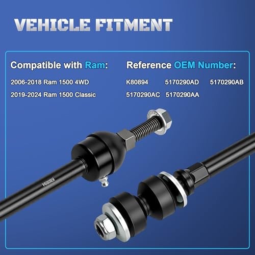 Stabilizer Sway Bar End Links Compatible with Ram 1500 4WD 2006 K80894 Front