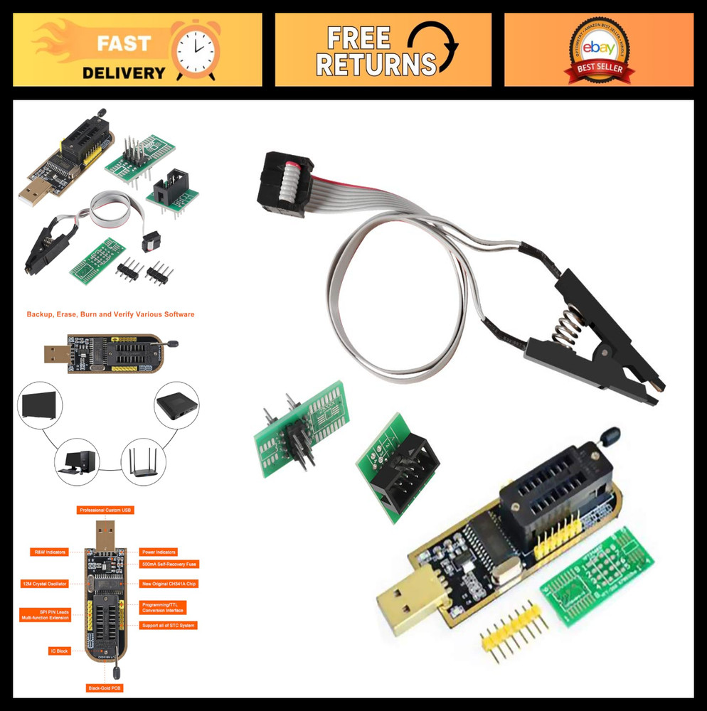 SOIC8 SOP8 Flash Chip IC Test Clip Socket Adapter Programmer for EEPROM BIOS USB