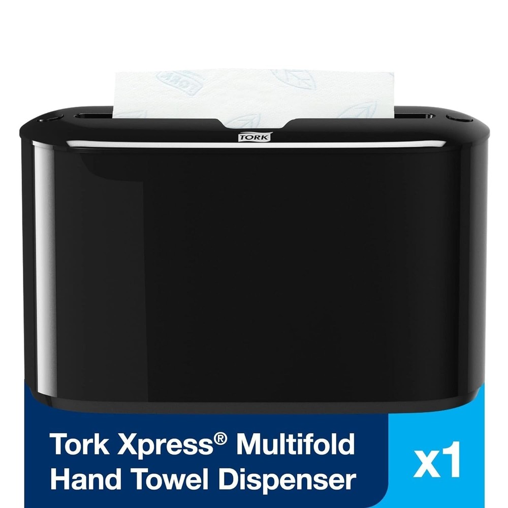 Paper Towel Dispenser Black Space-Saving Single-Dispensing for H2 Refill
