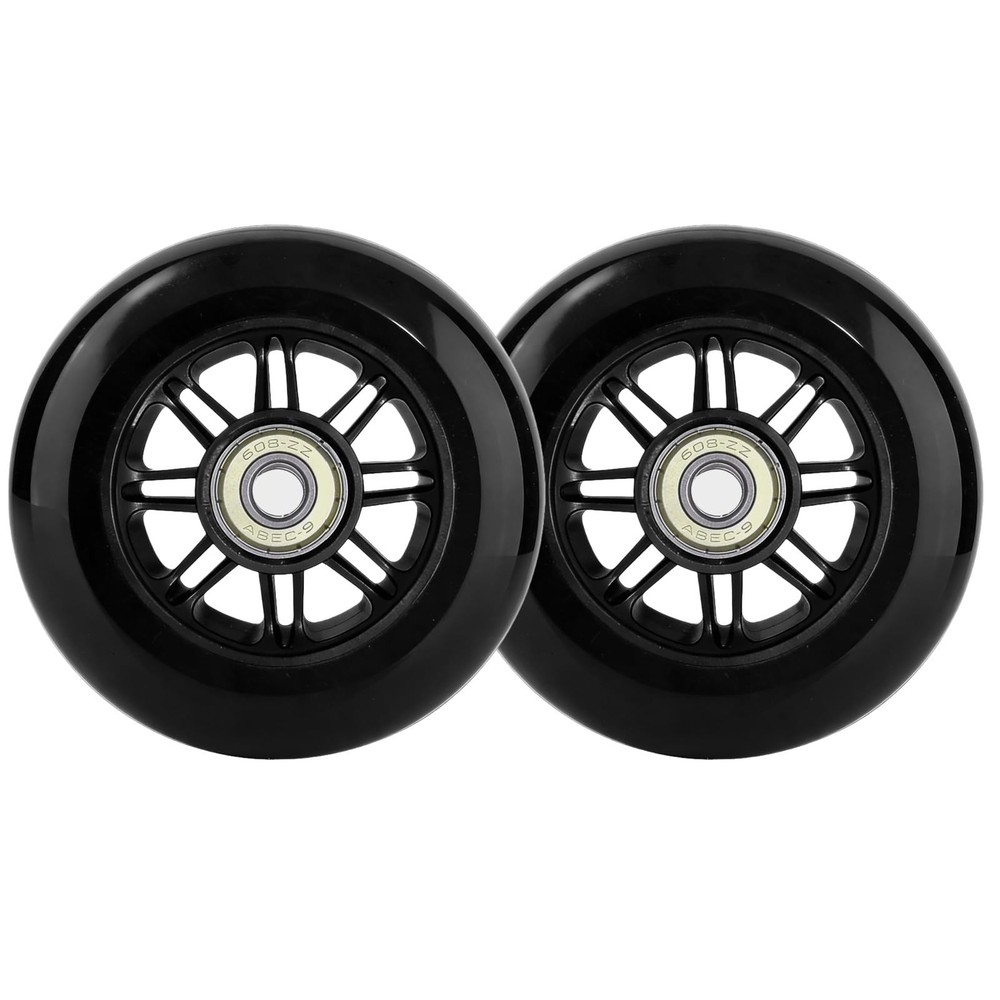 Replacement 100mm Kick Scooter Wheels - High-Speed Bearings, Durable PU Pair