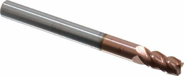 Accupro 3/16" Diam 4 Flute Single End Solid Carbide 0.03" Corner Radius End M...