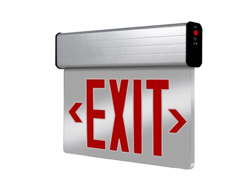 Qllite LED Edge-Lit Exit Sign with Battery Backup