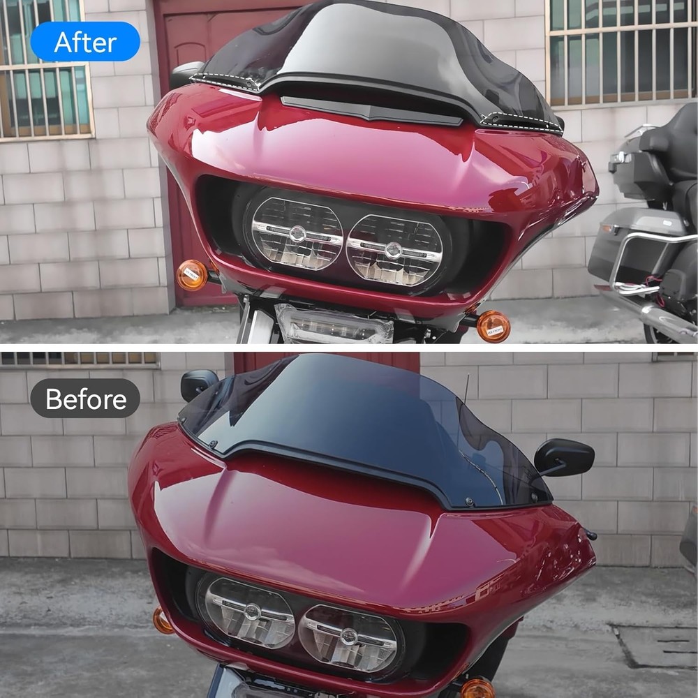 Side Road Glide Windshield Trim, Split Front Molding, Harley Motorcycle