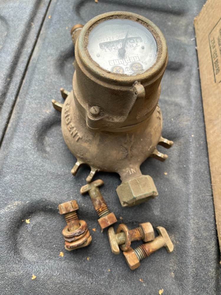 Vintage Brass Water Meter Neptune Trident