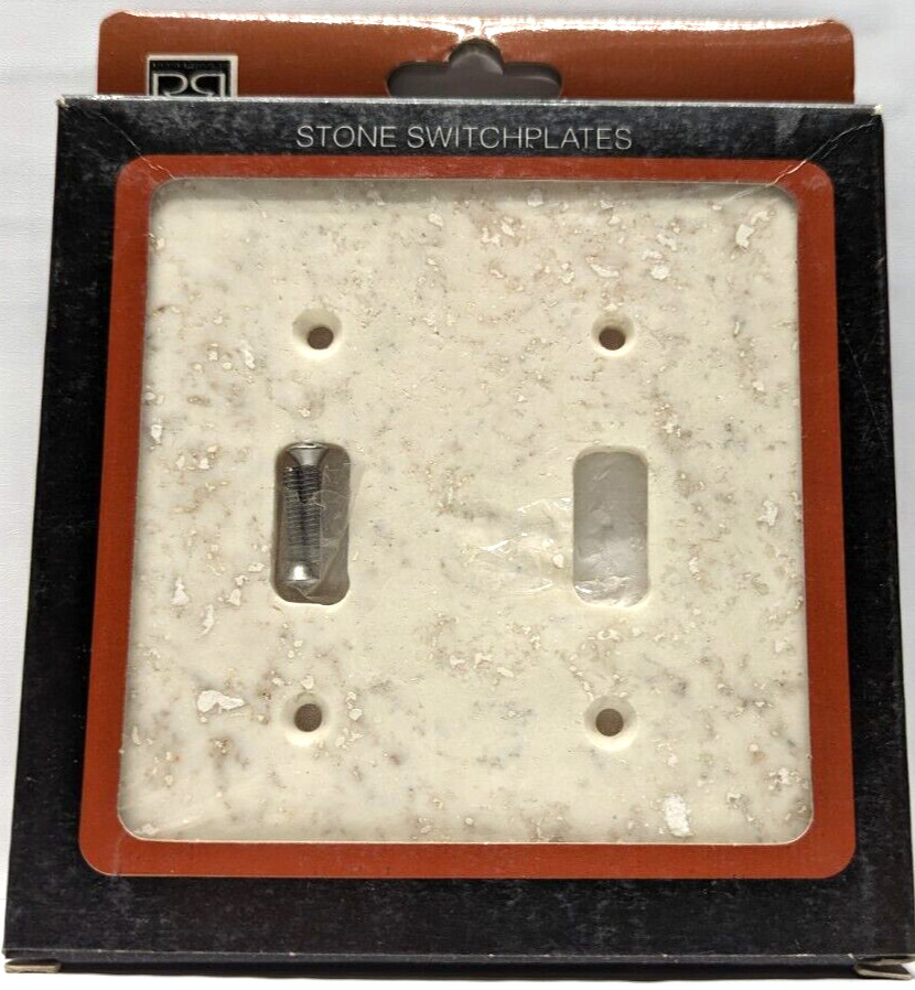 Ivory Travertine Double Toggle Switch Wall Plate / Switch Plate / Cover