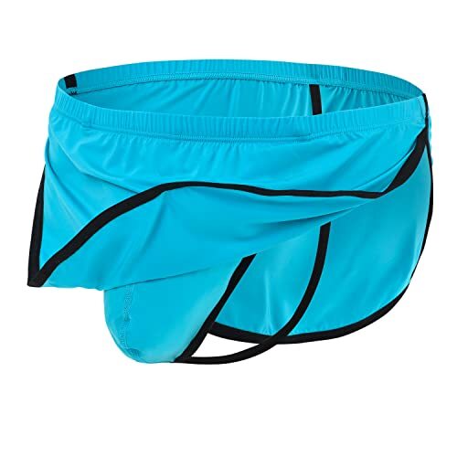 ZONBAILON Men's Boxer Shorts Built in Pouch Thong G-String Sexy Split Side Short