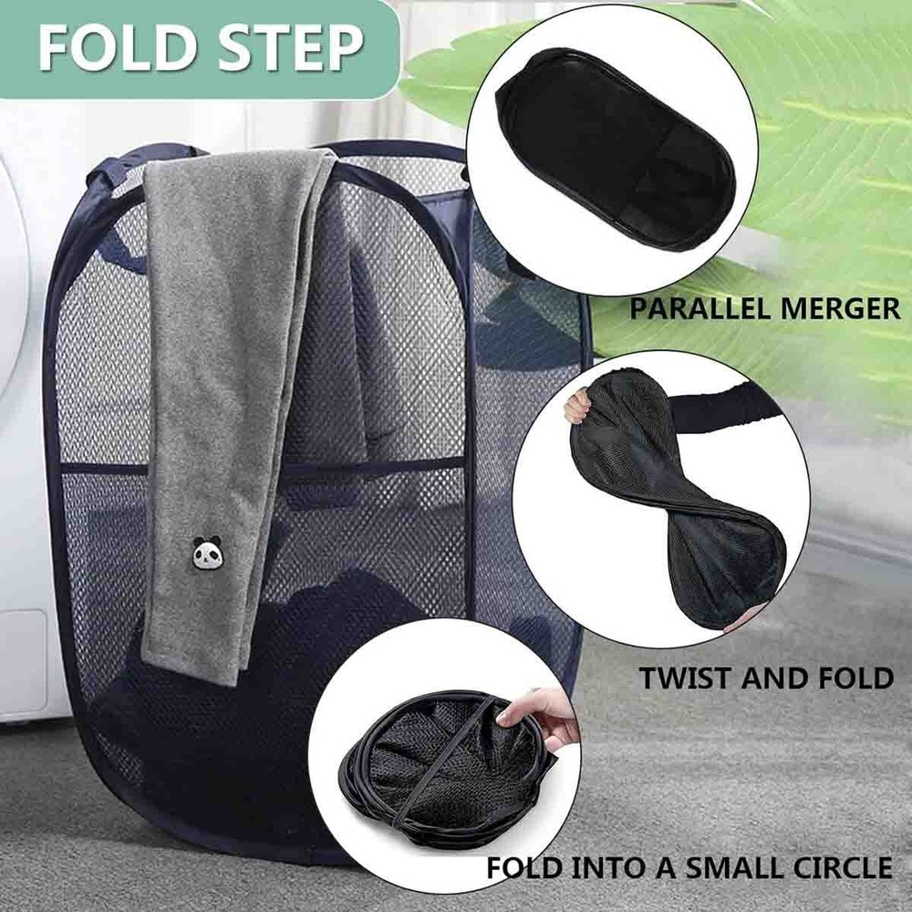 Foldable mesh pop-up laundry basket, suitable for clothing storage 4-piece set