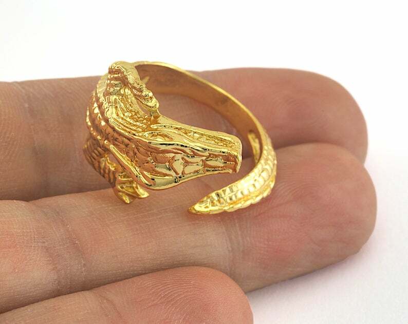 Adjustable Ring Gold Plated Brass 17.5mm 7US innsize Adjustable 2888