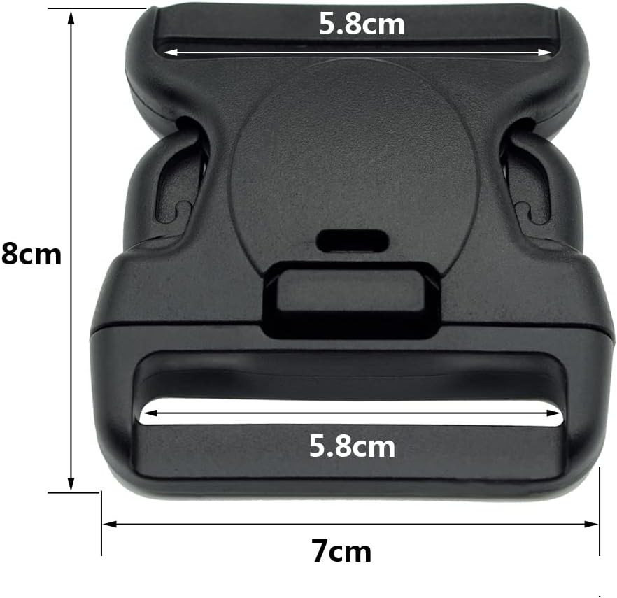 Replacement Buckle System for 2-1/4In Duty Belt, Triple Lock,2-Pack, Black