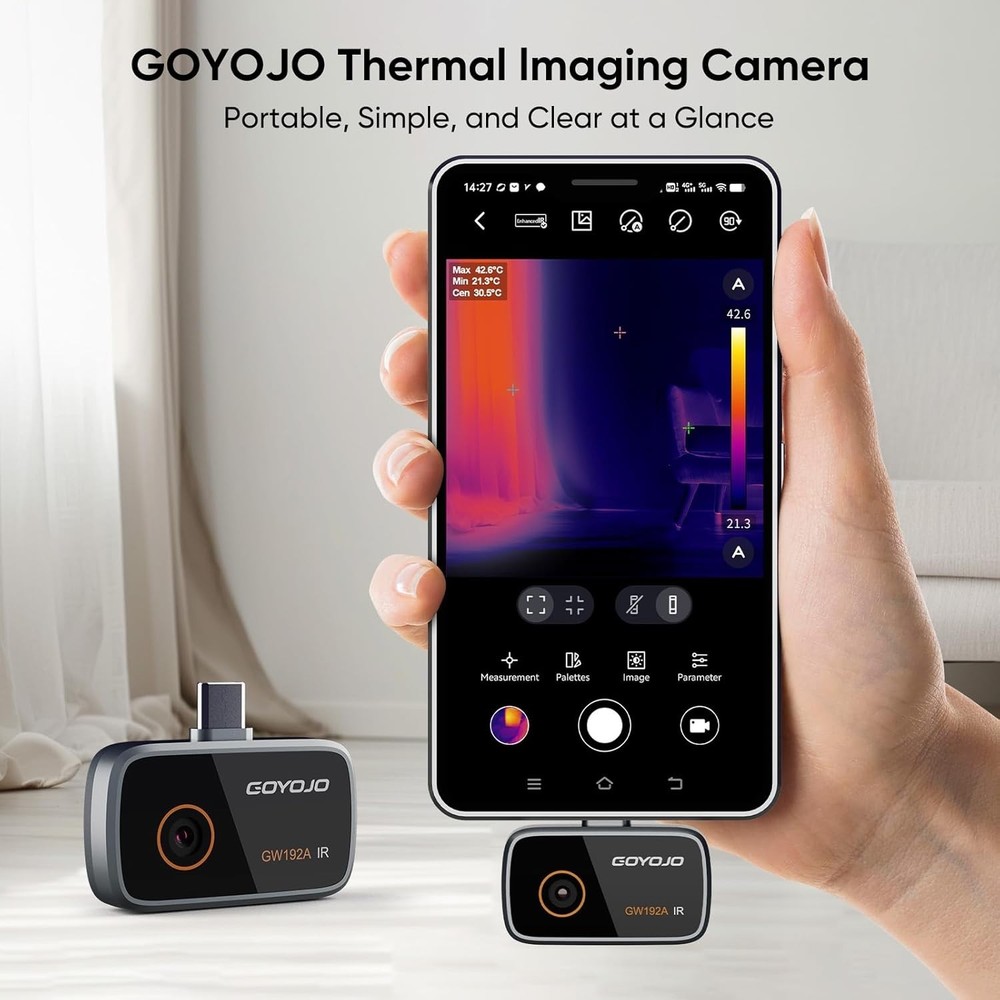 Compact 192x192 Thermal Imaging Camera for Android - Water Leak Detection