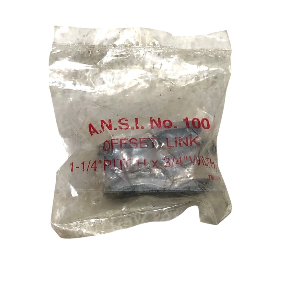 100 Roller Chain Offset Link 1-1/4" Chain Pitch 3/4” Width