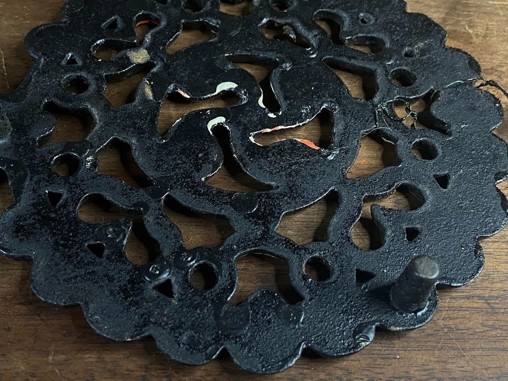 Cast Iron Trivet with Hearts