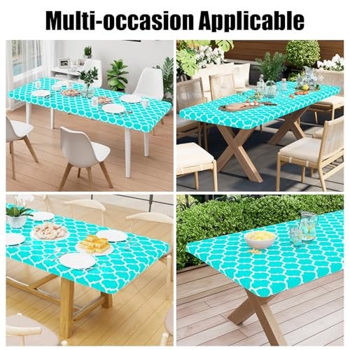 Rectangle Picnic Table Cover, Waterproof Elastic 72" x 30" (Rectangular) Teal