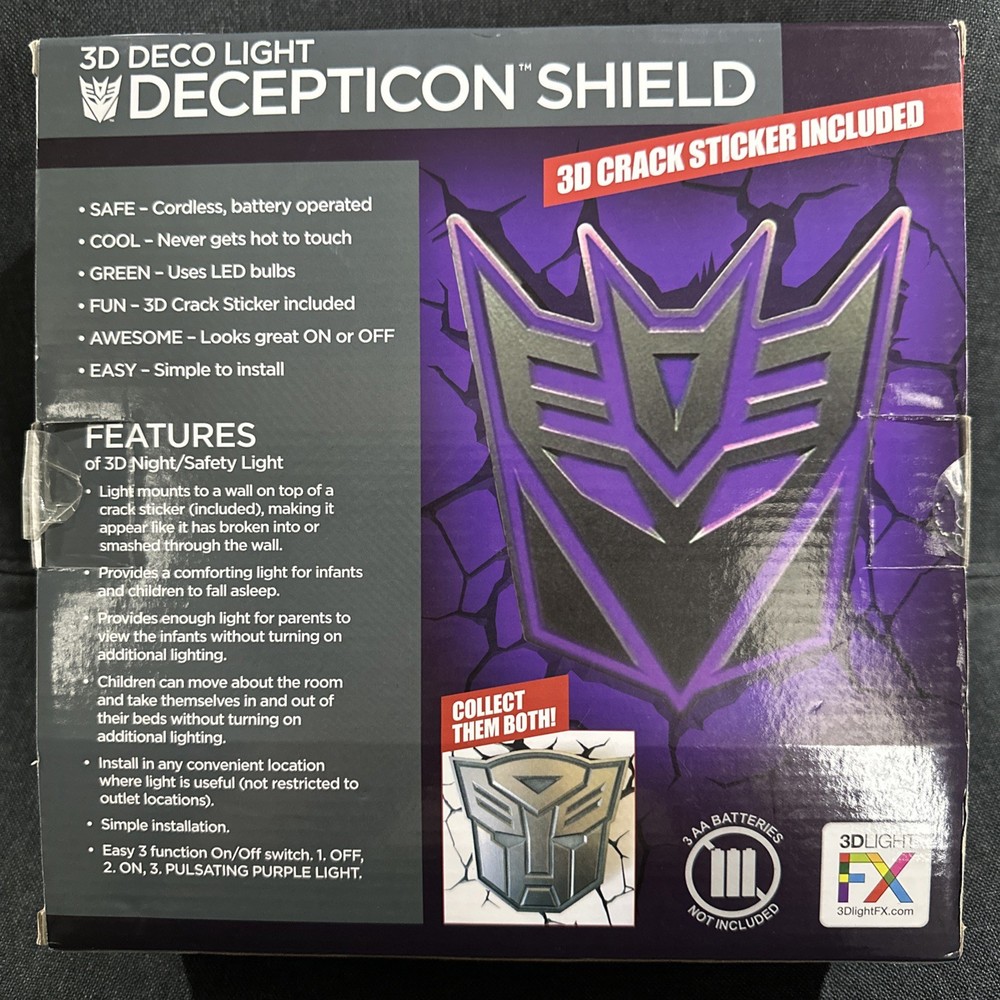 3D Light FX - Transformers 3d Deco Light Decepticon Sheild