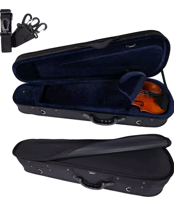 ADM 4/4 Full Size Beginner Violin Hard Case Basic Professional Triangular Shape