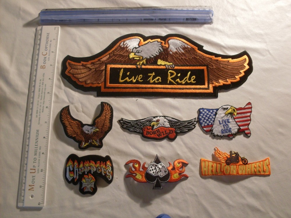 Motorcycle Biker 7 Patches collector set