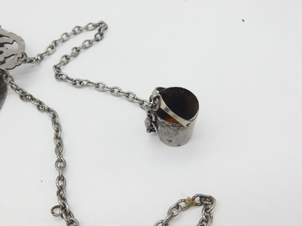 Victorian Cut Steel Large Sewing Chatelaine with Multiple Tools Antique c1860