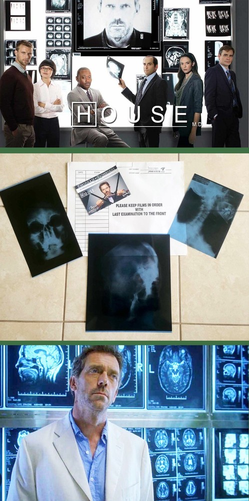 HOUSE MD:  Dr. Hugh Laurie Brain Cat Scans/Folder Prop  w/Studio COA