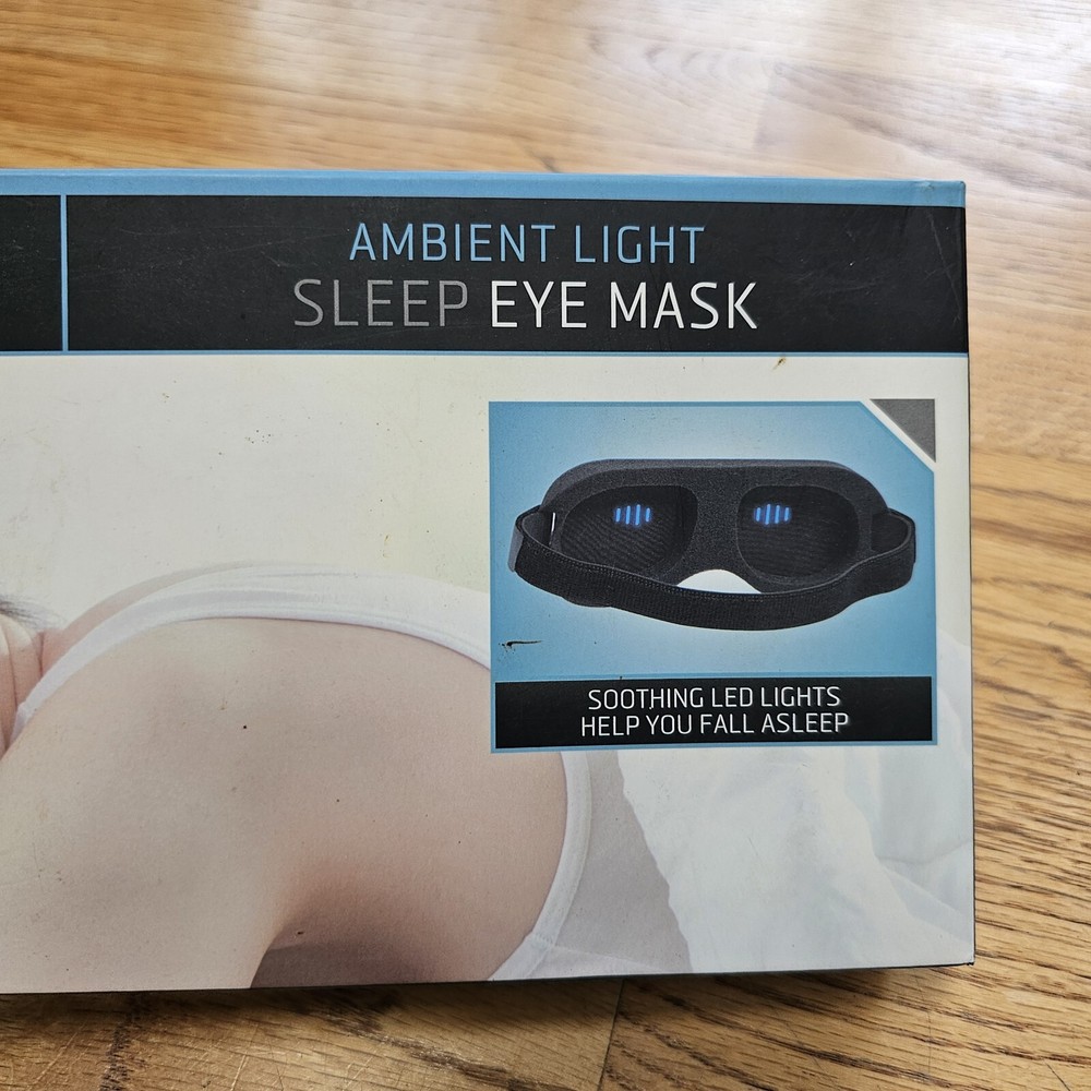 Sharper Image Ambient LED Light Soothing Fall Asleep Adjustable Sleep Eye Mask
