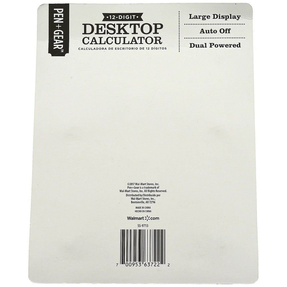 12 Digit Large Display Desktop Calculator for Office Elementary Middle School