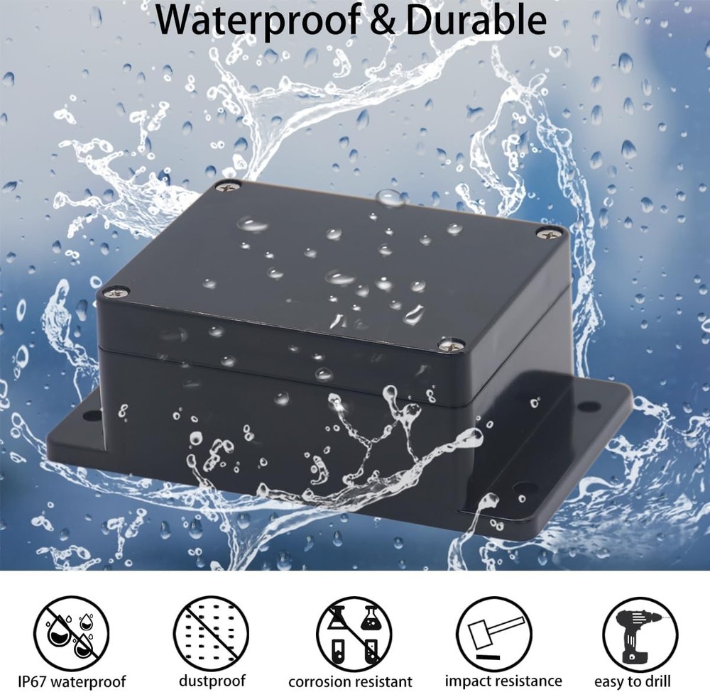 Project Box ABS Plastic Black Electrical Boxes IP65 6.2"x3.5"x2.4",