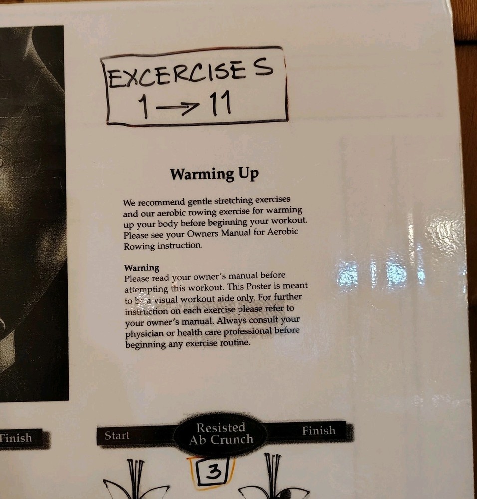 Bowflex Power Pro Workout Poster Laminated Single Sided Mounted READ