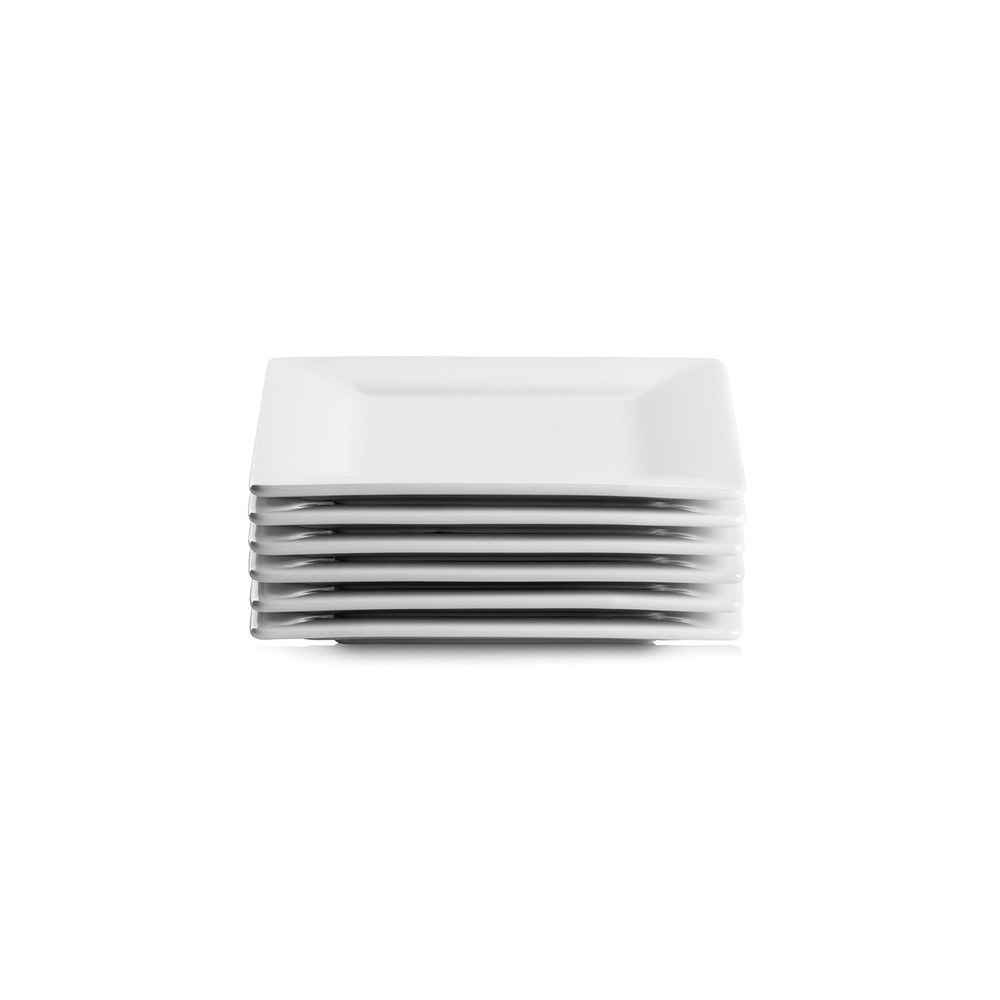 Simply White 6 Square Appetizer Plate Set Of