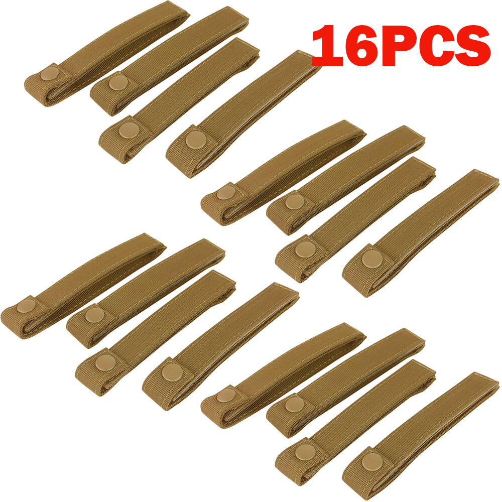 16PCS 6" MOD MOLLE PALS Modular Web Gear Replacement Tie Straps Brown New