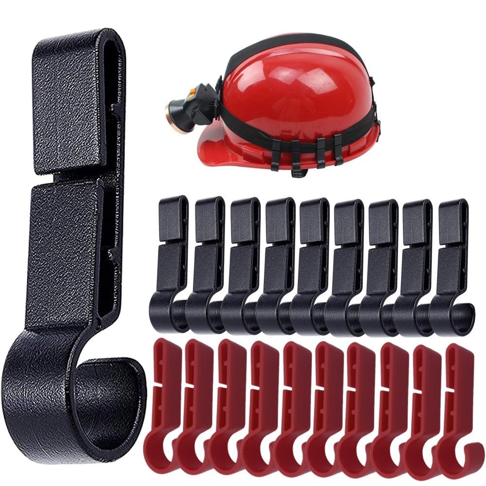 20 Pack Helmet Clips for Headlamp, Hardhat Head lamp Accessory, Hard Hat Acce...