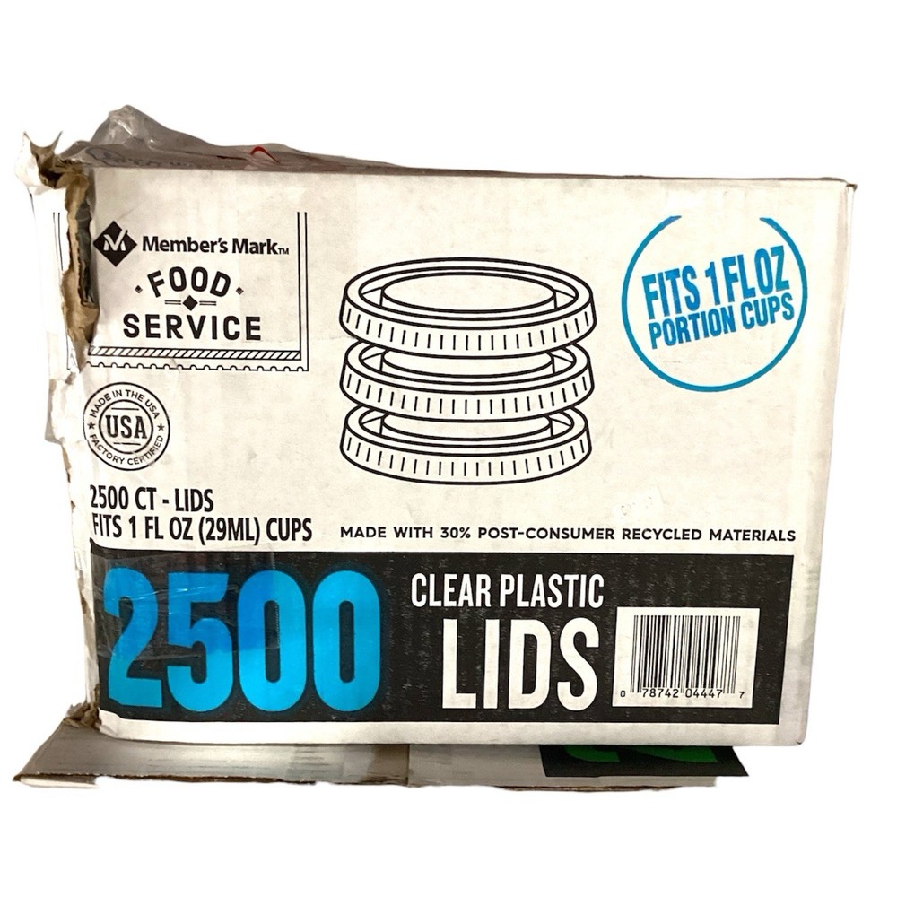 Member's Mark Clear Portion Translucent Container Lids (1 OZ., 2,500Ct.)