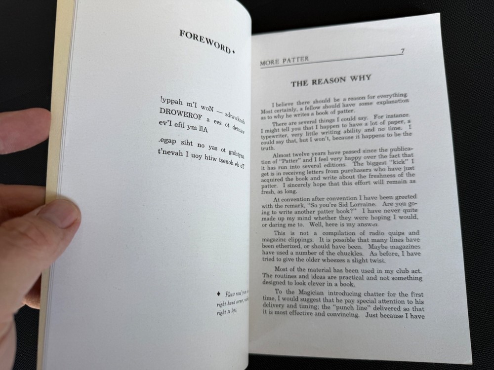 "More Patter" by Sid Lorraine Vintage 1950 Magic Trick Book SIGNED